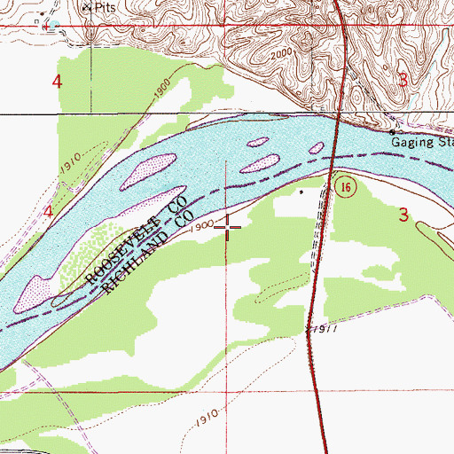 Topographic Map of 27N56E03CCA_01 Well, MT