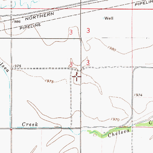 Topographic Map of 27N49E03DB__01 Well, MT