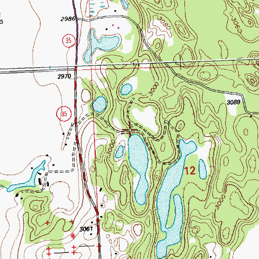 Topographic Map of 27N20W12BCAA01 Well, MT