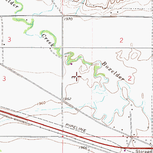 Topographic Map of 27N50E02CB__01 Well, MT