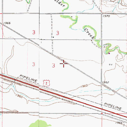 Topographic Map of 27N50E03DB__01 Well, MT