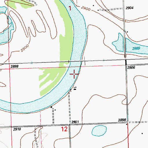 Topographic Map of 27N21W12AB__01 Well, MT