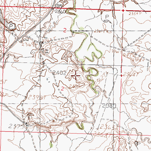 Topographic Map of 27N34E02DBB_01 Well, MT