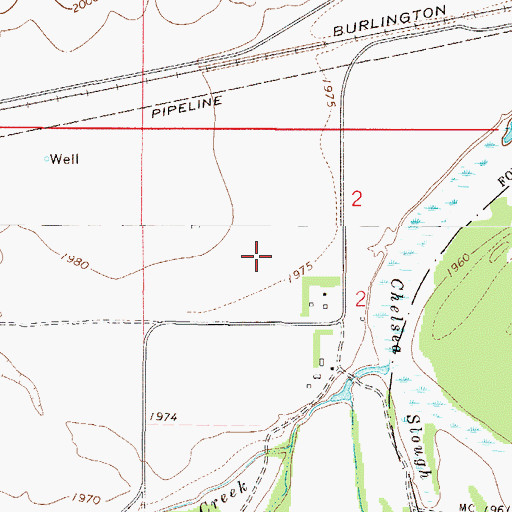 Topographic Map of 27N49E02BD__01 Well, MT