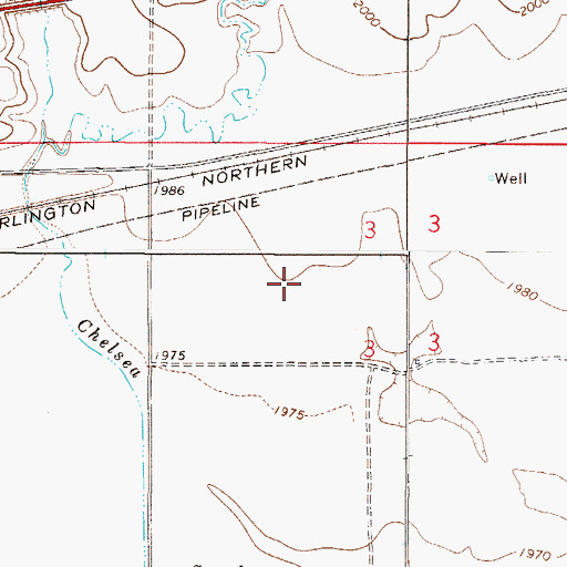 Topographic Map of 27N49E03BD__01 Well, MT
