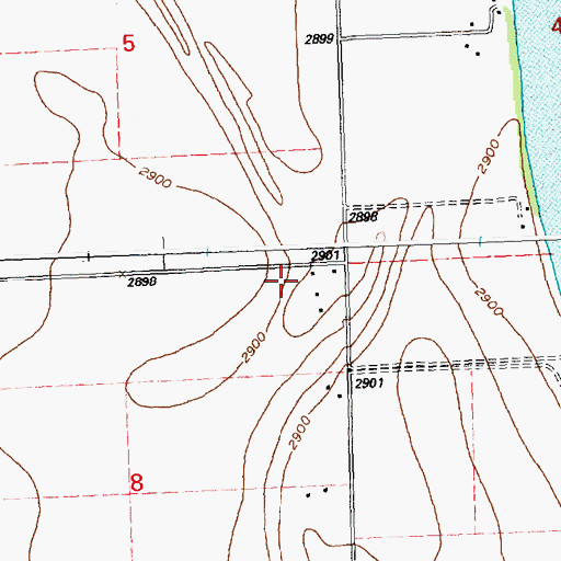 Topographic Map of 27N20W08AAAB01 Well, MT