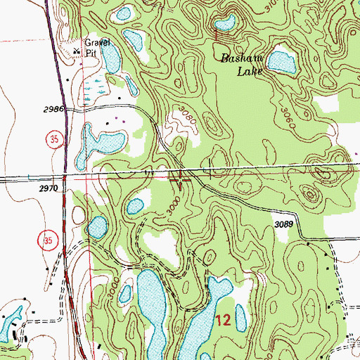 Topographic Map of 27N20W12BABA01 Well, MT