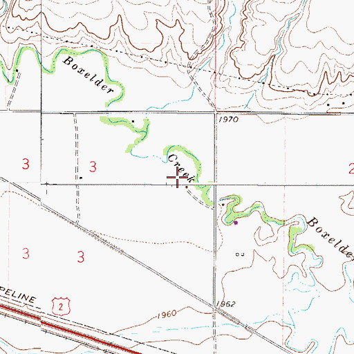 Topographic Map of 27N50E03AD__02 Well, MT