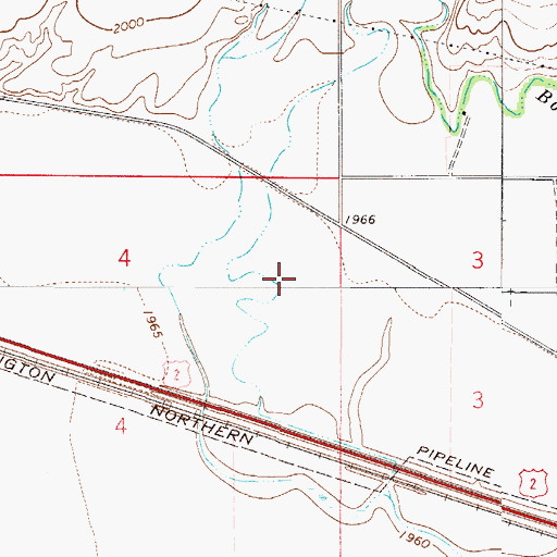 Topographic Map of 27N50E04AD__01 Well, MT
