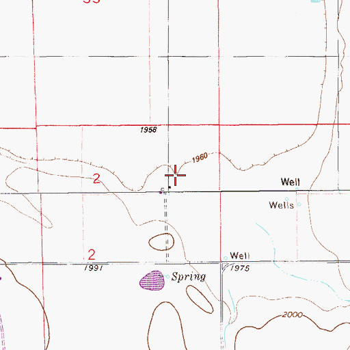 Topographic Map of 27N57E02AA__01 Well, MT