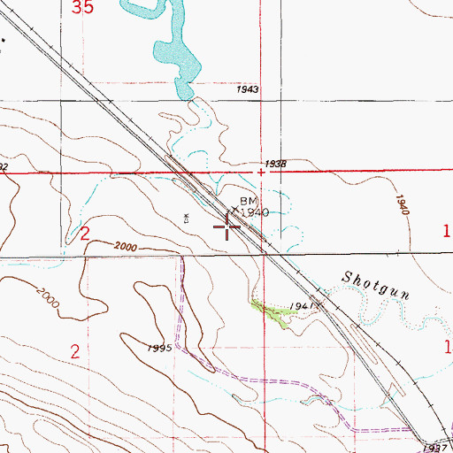 Topographic Map of 27N58E02AA__01 Well, MT