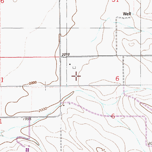 Topographic Map of 27N58E06BB__01 Well, MT
