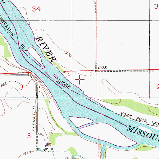 Topographic Map of 27N53E03AA__01 Well, MT