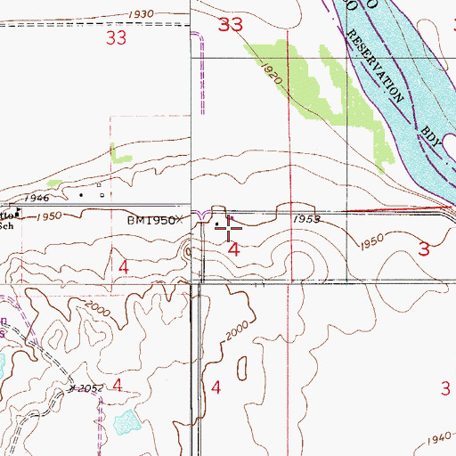 Topographic Map of 27N53E04AA__01 Well, MT