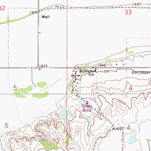 Topographic Map of 27N53E04BB__01 Well, MT