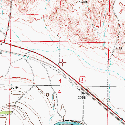 Topographic Map of 27N42E04ABCC01 Well, MT