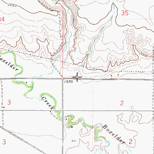 Topographic Map of 27N50E02BB__01 Well, MT