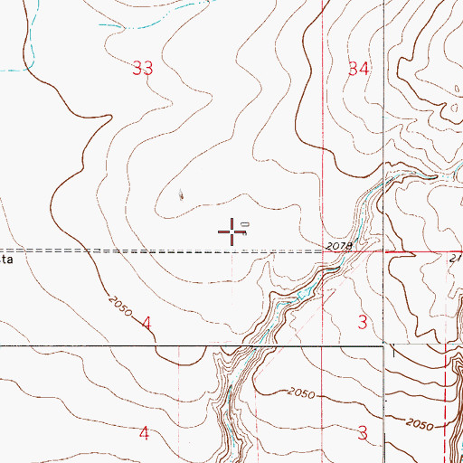 Topographic Map of 28N51E33DDCC05 Well, MT