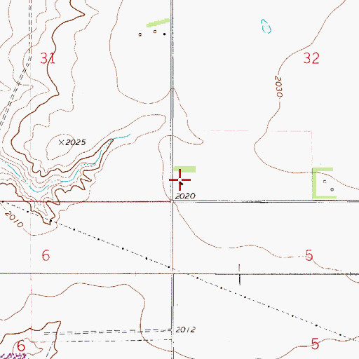 Topographic Map of 28N51E32CCCB01 Well, MT