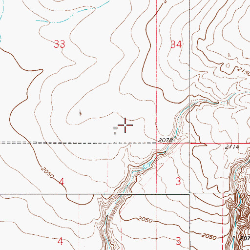 Topographic Map of 28N51E33DDCC01 Well, MT