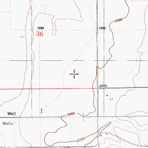 Topographic Map of 28N57E36DD__01 Well, MT