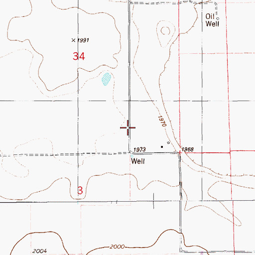 Topographic Map of 28N57E34DD__01 Well, MT