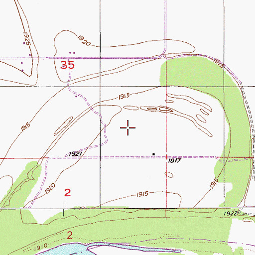 Topographic Map of 28N54E35DD__01 Well, MT