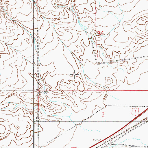 Topographic Map of 28N52E34CD__01 Well, MT