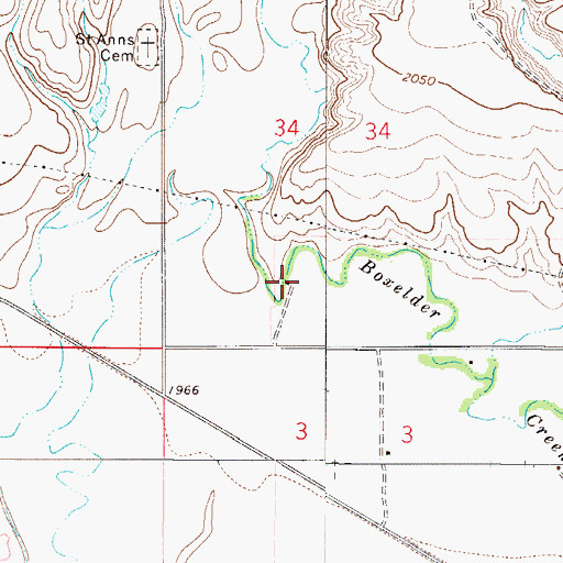 Topographic Map of 28N50E34CDBC01 Well, MT