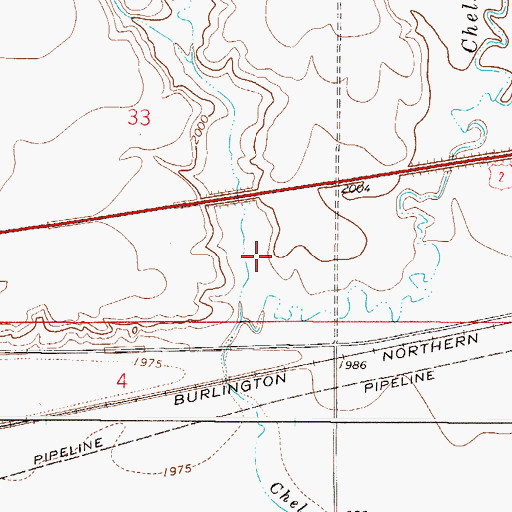 Topographic Map of 28N49E33DD__01 Well, MT