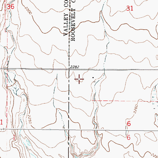 Topographic Map of 27N46E06BB__01 Well, MT