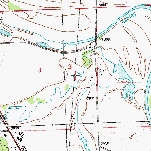 Topographic Map of 27N21W03DA__01 Well, MT