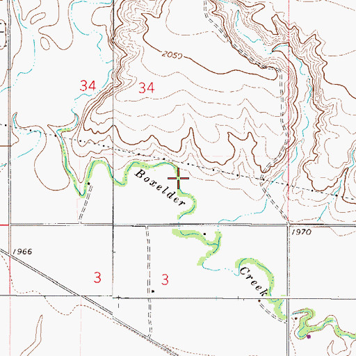 Topographic Map of 28N50E34DCAC01 Well, MT