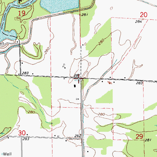 Topographic Map of New Hope School (historical), AR