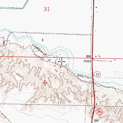 Topographic Map of 27N40E06CDCD01 Well, MT