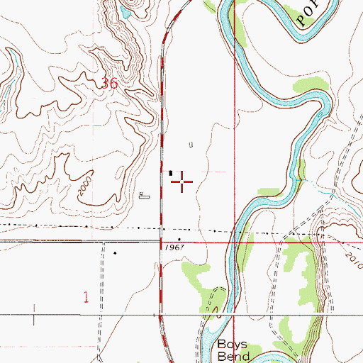 Topographic Map of 28N50E36DD__01 Well, MT