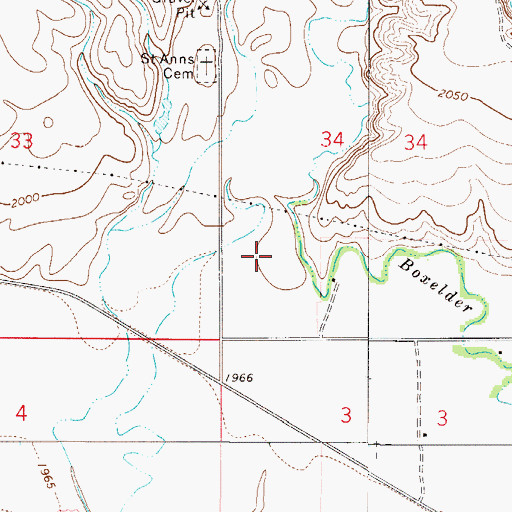 Topographic Map of 28N50E34CC__01 Well, MT