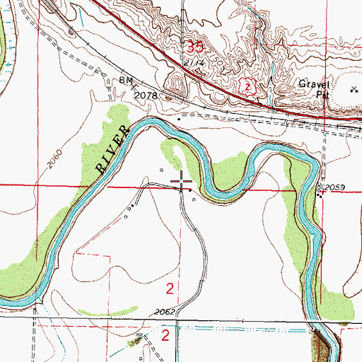 Topographic Map of 28N41E35DCCC01 Well, MT