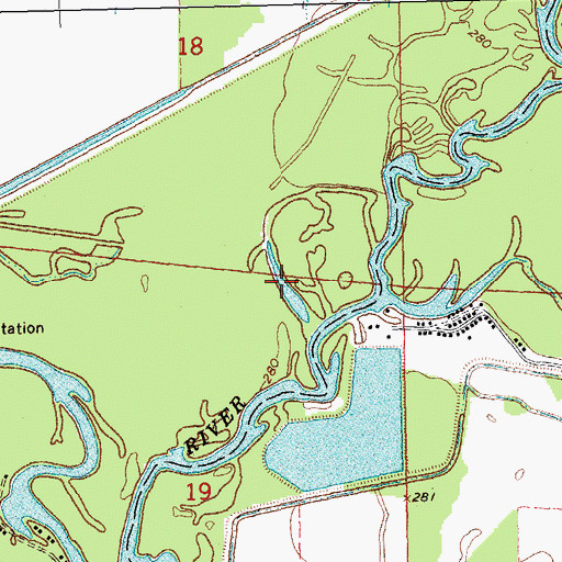 Topographic Map of Old River Lake, AR