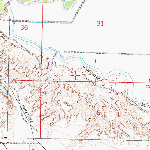 Topographic Map of 28N40E31CDCD01 Well, MT