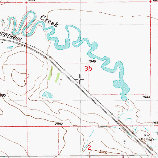 Topographic Map of 28N58E35CA__01 Well, MT
