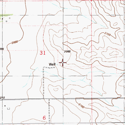 Topographic Map of 28N58E31DB__01 Well, MT