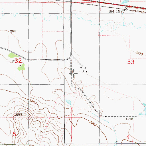 Topographic Map of 28N57E33CB__01 Well, MT