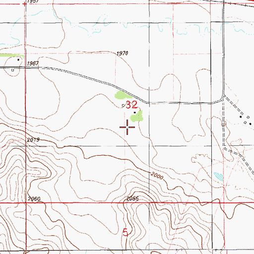 Topographic Map of 28N57E32DB__01 Well, MT