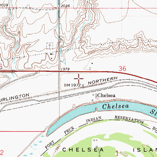 Topographic Map of 28N49E36CBA_01 Well, MT