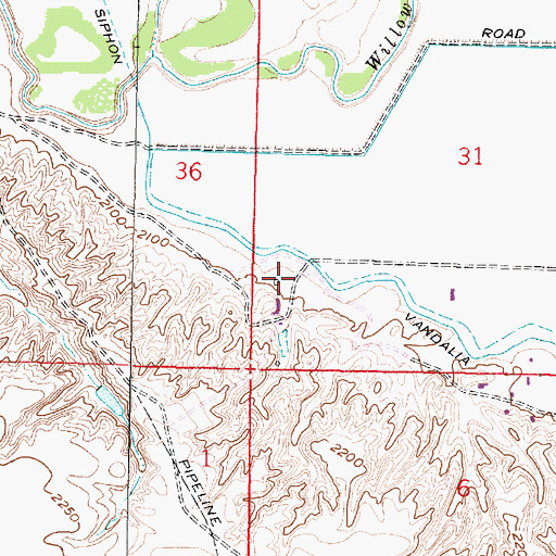 Topographic Map of 28N40E31CCBA01 Well, MT