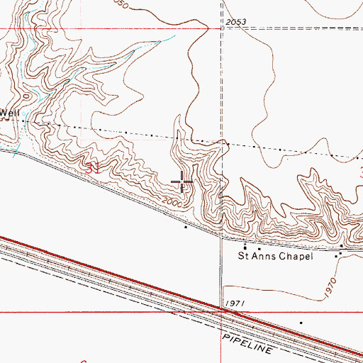 Topographic Map of 28N50E31DA__01 Well, MT