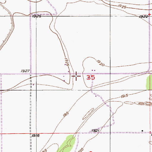 Topographic Map of 28N54E35CAAB01 Well, MT
