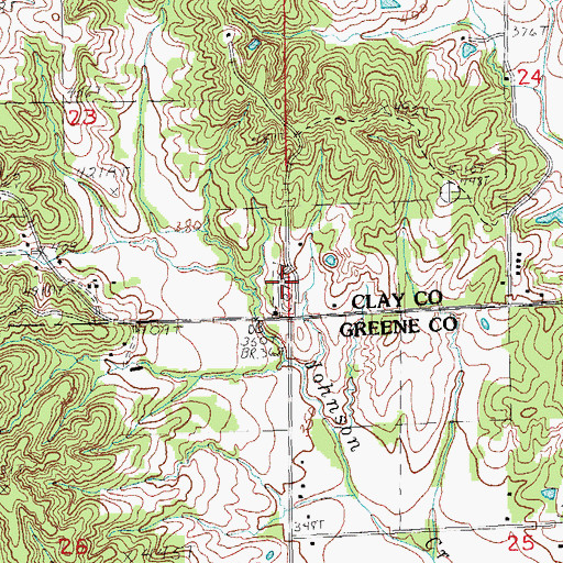 Topographic Map of Purcel Cemetery, AR