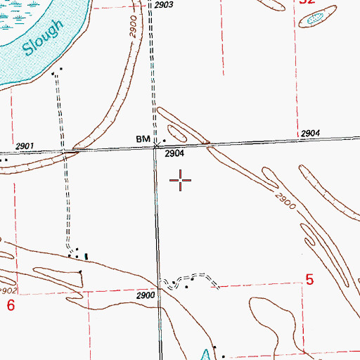 Topographic Map of 27N20W05BB__01 Well, MT